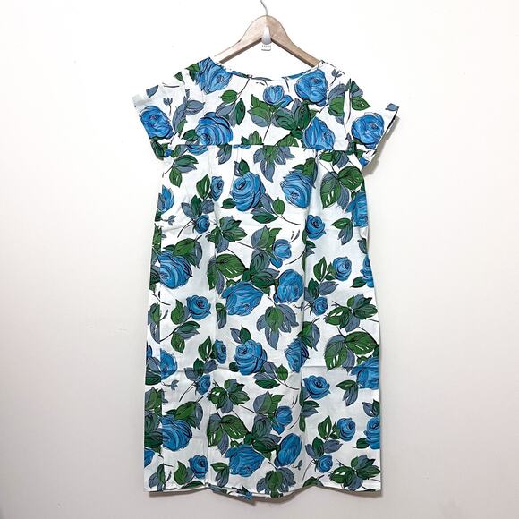 Vintage Floral Nightgown Medium Cottagecore Country Button Up Cotton Retro USA - Picture 2 of 7